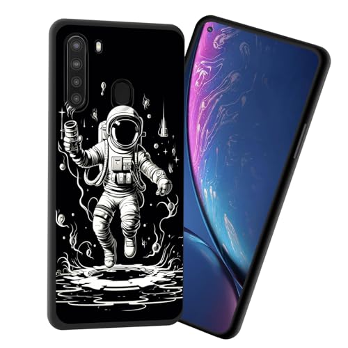 JHYYTUJTYP for Galaxy A11 Case,Premium Soft Silicone Slim Rubber Full Body Drop Protection Shockproof Cover Phone Case for Samsung Galaxy A11,Cosmic Astronaut