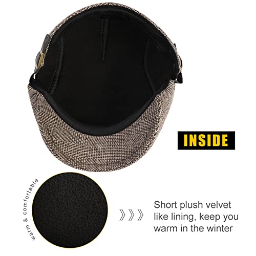 Sumolux Mens Newsboy Cap Winter Beret Hat Cabbie Flat Cap