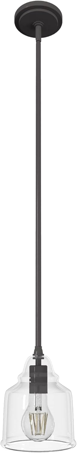 Hunter - Dunshire 1-light Noble Bronze, Mini Pendant Light, Dimmable, Casual Style, Bell Shaped, for Bedrooms, Kitchens, Dining, Living Rooms - 19656