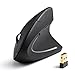 Anker 2.4G Wireless Vertical Ergonomic Optical Mouse for Work, Multi-Device Connectivity, 800/1200 /1600 DPI, 5 Buttons for Laptop, Desktop, PC, MacBook - Black