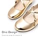 DREAM PAIRS Girls Dress Shoes Mary Jane High Heel Round Toe Straps Pumps Flower Wedding Party Princess Flats for Little/Big Kids,Size 12 Little Kid,Gold,KKUMFA2510