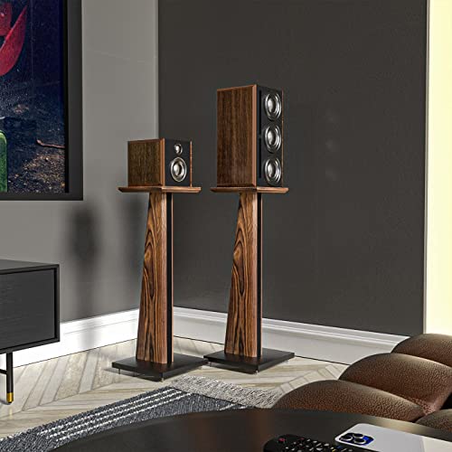 J Jackcube Design Solid Wood Speaker Stand, Surround Sound Shelf, Holds 22Lbs Home Theater Universal Bookshelf Speaker Stand, Satellite And Audio Speakers (Set Of 2) - Mk724A #TOP2