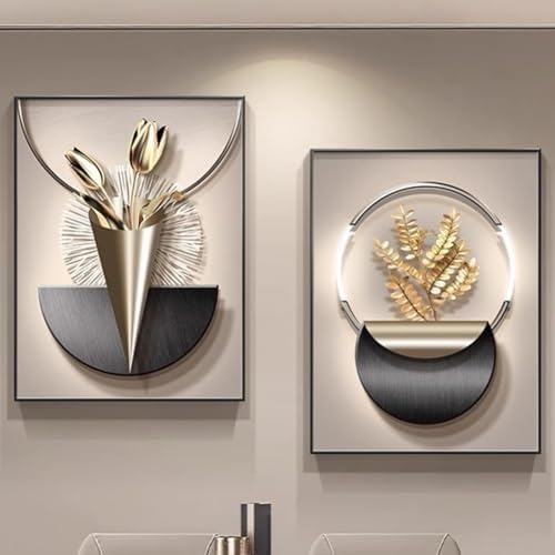Art mural moderne pour salon et entrée accueillante ensemble de 2 tableaux Color3