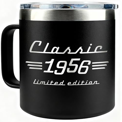 WITTSPOT 70th Birthday Gifts for Men, Dad - Mens Birthday Gift Ideas, Dad Birthday Gift, mens Gifts Ideas - Funny, Gag Gifts for Men - 1956 Birthday Gifts for Men Mug 14Oz Stainless Steel
