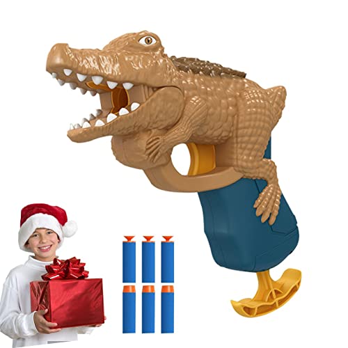 Lançador de bola de espuma - Toy Shooter Ball,Lançador de crocodilo inclui pacote de 6 balas refil d