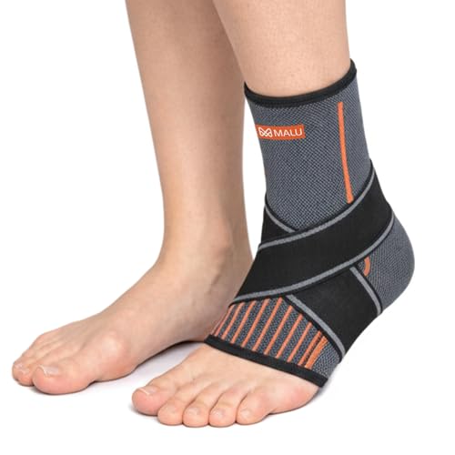 Image of Ankle Support Brace for Pain Relief | Ankle Binder /Strap for Foot Care, Sprains, Injuries, Swelling & Sports Support | Adjustable Foot & Ankle Stabilizer for Men and Women- Grey (S)