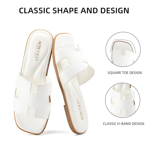 Women's Flat Sandals Dressy Classic H-Band Flats Sandals Summer Beach Vacations Slide Sandals3