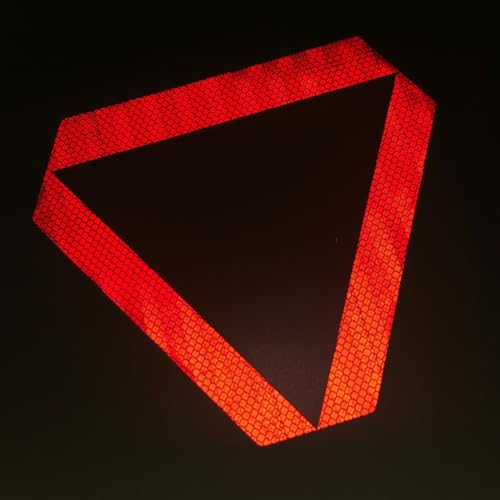 5Pcs Slow Moving Vehicle Sign Stickers, 5 Inch x 6 Inch Reflective Safety Triangle Signs Decal Reflective Slow Moving Vehicle Triangle Sticker, Adhesive Reflector Sticker SMV Sign for golf Cart Tra - Thumbnail 3