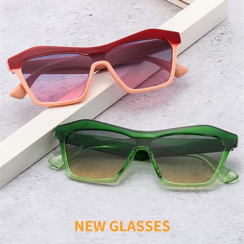 Lunettes de soleil œil de chat à nuances dégradées et monture polygonale rétro chic