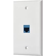 Weewooday 2 Pcs RJ45 Wall Plate 6 Port Ethernet Wall Plate Cover Cat6 Female To Female Jack Inline Coupler Ethernet Cable Faceplates For Cat5 Cat5e