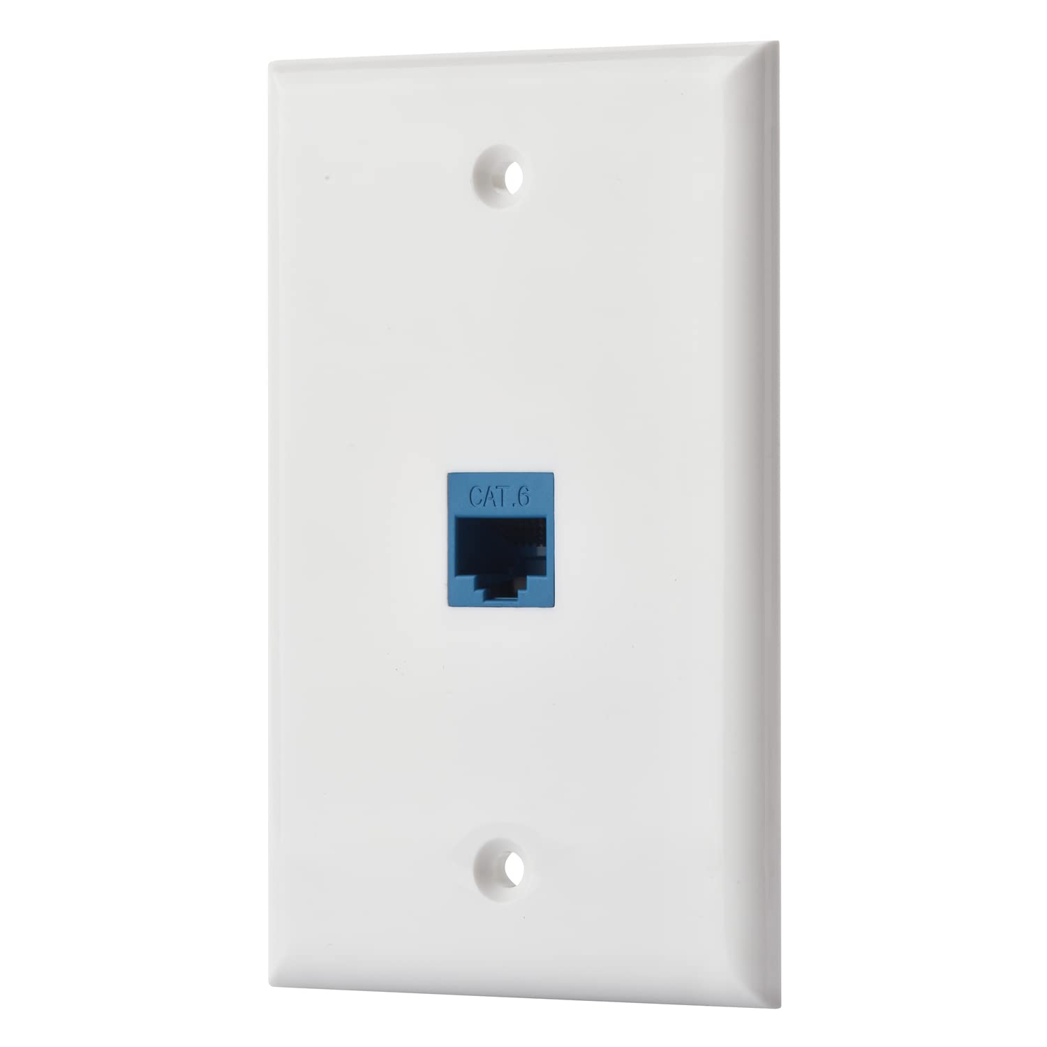 Plaque murale Ethernet Keystone Cat6 femelle vers femelle - Blanc (1 port)