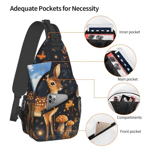 Bolso tipo bandolera con diseño Cute Bunny Deer para hombres y mujeres miniatura 4