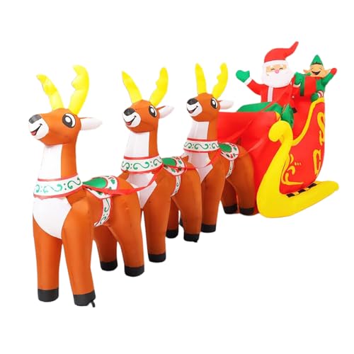 Weihnachts-Aufblasbarer Hirsch-Wagen,3,6m Riesen Dekoration Mit LED...