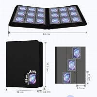 TCGPRO Toploader Binder mit Sichtfenster für 360 Karten in 3"x4" Rigid Hüllen, Toploader Album mit 9 seitliche Pocket und Reißverschluss, kompatibel mit MTG, TCG, Sports Cards etc. Schwarz – Ansicht 2