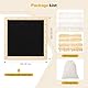 Lewondr Letter Board, 25 x 25 cm Holz Filz Letterboard, Auswechselbar Buchstaben Tafel mit 20 LED Lichter & 340 Buchstaben Zahlen Sonderzeichen, Buchstabentafel Buchstabenbrett Message Board, Schwarz