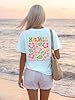 Women's Hawaiian Shirts Hibiscus Flower Graphic Tees Hawaii T-Shirt Tropical Beach Summer Vacation Tops #2
