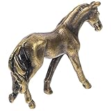 MALUGOGO Miniatur-Pferd-Statue, Metalldekoration, Kupfer-Handwerk, Vintage, künstlerisch, elegant, Desktop-Verzierung, symbolisiert Erfolg und Fortschritt, für Zuhause und Teehaus