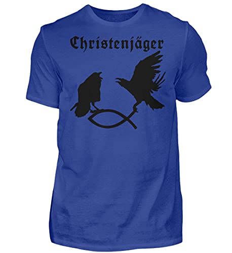 T-Shirt Odins Raben Hugin et Munin Haut de Gamme Vêtement Homme Bleu Taille S