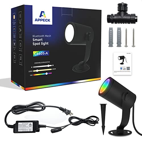 Appeck Spot Light, Rgbcw Smart Landscape Lights, Waterproof Outdoor Spotlight, Led Lawn Light With Alexa And Google Assistant (Required Gateway) C6605 #TOP6