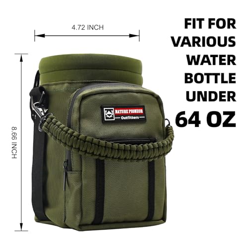 Image of NATURE PIONEOR Neoprene Insulated Water Bottle Holder with Shoulder Strap for Half Gallon 64OZ / One Gallon 128OZ Sports Water Jugs Bottles, Carrier /Pouch Sleeve for Outdoor Camping, Hiking, Fishing