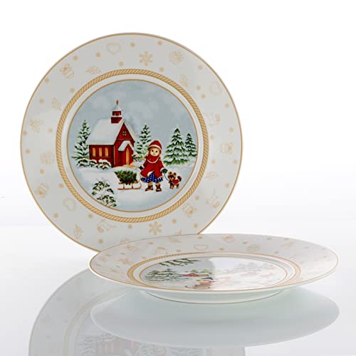 ZESTAW 6 SŁODKICH talerzy, 22 CM XMAS