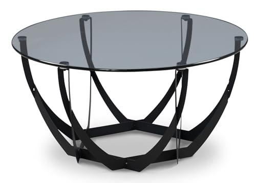 Table basse de salon de qualité supérieure Maya 2 en verre noir M2 - 3