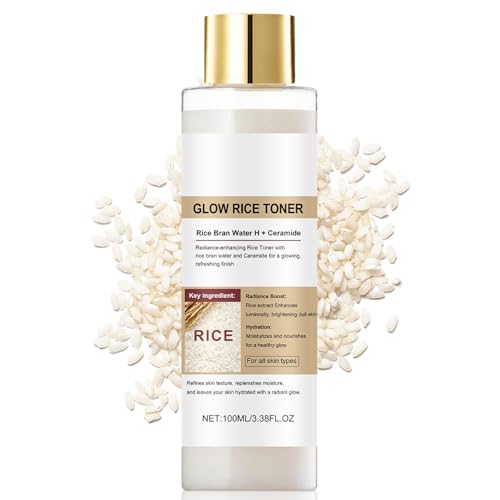 Glow Rice Toner für glatte Haut - Beruhigendes Serum Gesicht mit Reiswasser - Rice Milky Toner Porenverfeinernd, Feuchtigkeitsspendend, Beruhigend - Gesichtswasser Reis für strahlenden Teint