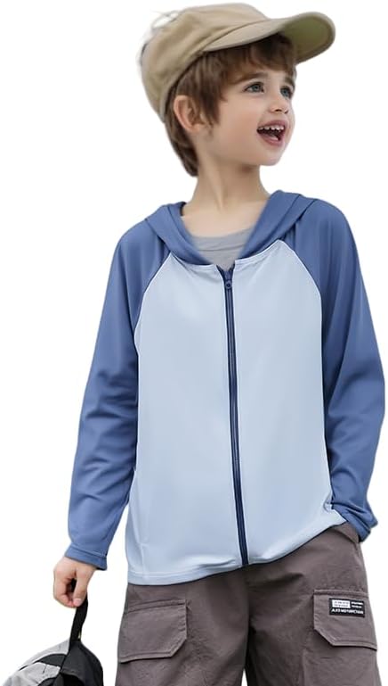 Toddler Sun UV Protection Cartoon Hoodie Kids Sunscreen Lightweight Jacket Outwear For Summer