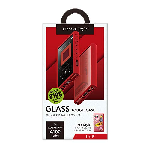 PGA Premium Style Premium Style WALKMAN NW-A100�p �K���X�^�t�P�[�X [���b�h] �P�[�X PG-WA100GT1RD