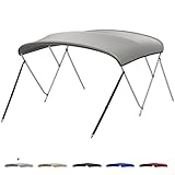 KEMIMOTO Bimini Top for Boat, Bimini Tops Cover 600D Marine Grade Canvas Boat Canopy with 6ft Length 54 in - 96 in Width 46 in Height, Includes Mounting Hardware, Straps Rear Support Poles
