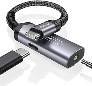 USB C Headphone Adapter and Charger, JSAUX 2-in-1 Type USB C to 3.5mm audio Adapter with PD 30W Fast Charging for Samsung S21/S20/S20+/Note 20/Note10,Huawei P40/P30/P20/Mate30,iPad Pro/Air-Grey
