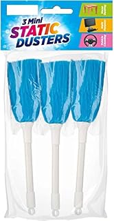 Mini Static Duster With Soft Feather Fluffy Microfiber Delicate Washable Kitchen Duster Mini Dusting Wand Brush For Cleaning Car Keyboard Computer Or Laptop Screen (blue, 3)