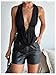 QJQ Women's Sexy Backless Open Back Tops Halter Deep V Neck Sleeveless Vest Tank Tops Going Out Party Clubwear Black Medium