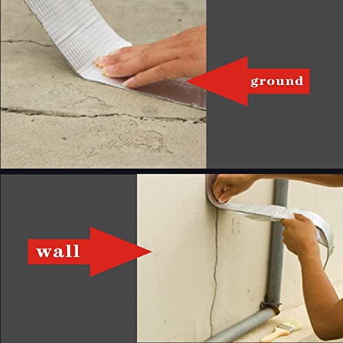 Image of Super Strong Adhesive Waterproof tape Permanent Repair Roof Water Leakage Solution Rubber Foil Suitable for Roof Leak, surface Crack, Window Sill Gap, Boat Sealing, Tank Leak (10CM*5M) (10CM*5M)