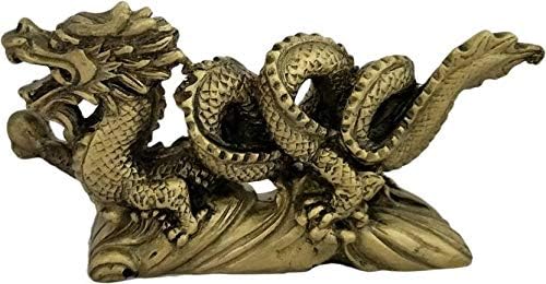- Feng Shui Antique Finish Dragon Gasping Ball Good Luck Symbol for Prosperity Career Success Decorative Showpiece
