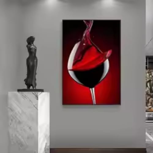 Toile impression haute définition danse du vin rouge art abstrait moderne - 2