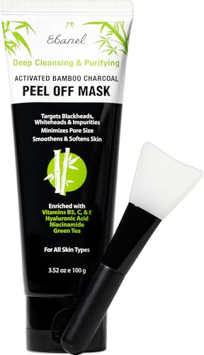 Ebanel Charcoal Peel Off Face Mask Applicator Set, Deep Pore Cleansing Minimizer Blackhead Remover...
