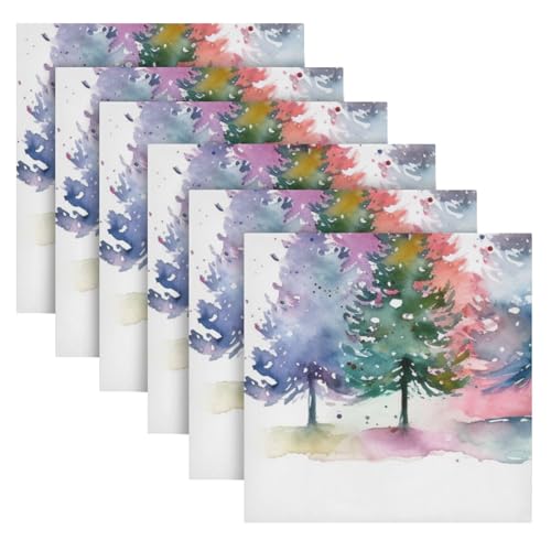 Servilletas de tela navideñas multicolor pack 6 miniatura 2