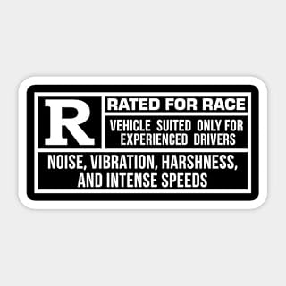 Racing Vehicle Rules Vinyl Sticker Decal 5x5 inches Funny Tailgating Stickers for Cars