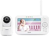 VTech VM5262 5' Digital Video Baby Monitor with Pan & Tilt Camera and Full-Color White (Renewed)