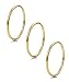 LOYALLOOK 3pcs 1mm Stainless Steel Women's Plain Band Knuckle Stacking Midi Rings Comfort Fit Silver/Gold/Rose Tone (3pcs Gold-Tone, 10)
