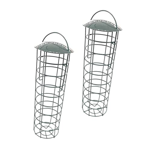 VANZACK 2Pcs Green Outdoor Bird Feeding Tool Hanging Pet Bird Supplies for Garden Courtyards Lightweight and Practical Design for Easy Use