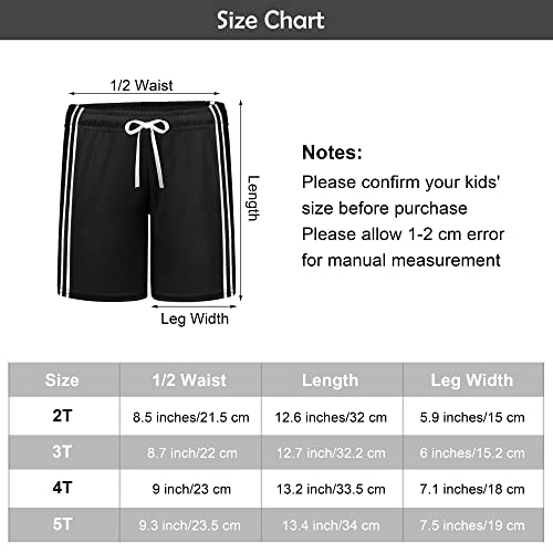 Poroka 5 Pack Toddler Boys' Mesh Shorts Quick Dry Athletic Shorts With Drawstring Boys Running Active Performance Shorts #TOP1
