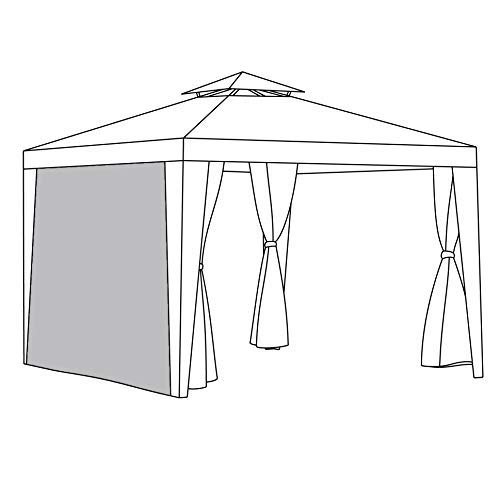 Gardenista Replacement Gazebo Curtains | Water Resistant Windproof Outdoor Blackout Curtains | Great for Sun Shade and Pergola | Durable (Grey)