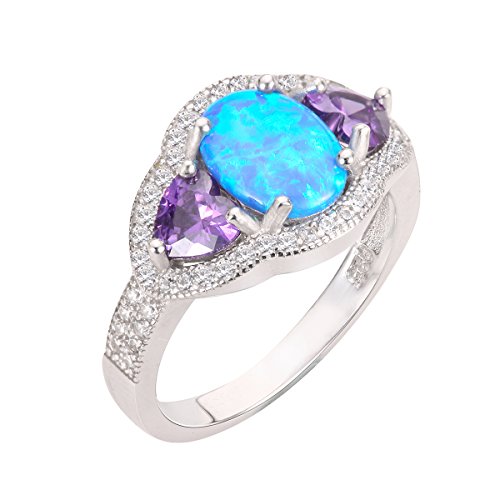 CloseoutWarehouse Heart Sided Cubic Zirconia Ring Sterling Silver (Color Options, Sizes 4-13)2