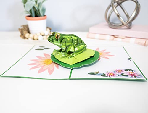 Image of Rykamia Green Frog Pop Up Card - Blank Frog Card With Envelope, Birthday, Kids, Gift, Thank You, Get Well Soon