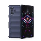MUMOYAN Funda Silicona Líquida para Xiaomi Redmi K40 Gaming Edition/Poco F3 GT con Protección Antigérmenes, Carcasa Antichoque de Grado Militar con Revestimiento de Microfibra Suave, Azul Oscuro