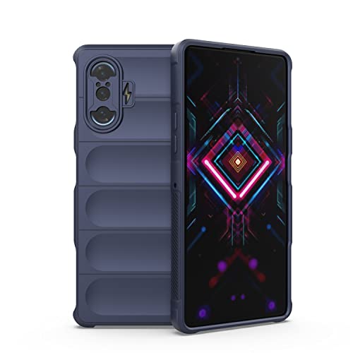 MUMOYAN Funda Silicona Líquida para Xiaomi Redmi K40 Gaming Edition/Poco F3 GT con Protección Antigérmenes, Carcasa Antichoque de Grado Militar con Revestimiento de Microfibra Suave, Azul Oscuro