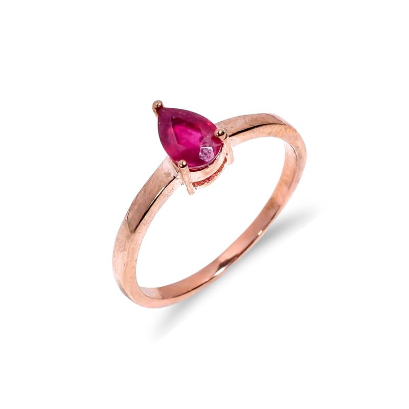 Bague rubis naturel poire, le bijou en argent parfait pour sublimer vos soirées