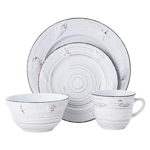Image of Pfaltzgraff Trellis Coastal 16-Piece Dinnerware Set, Service For 4, White